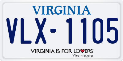 VA license plate VLX1105