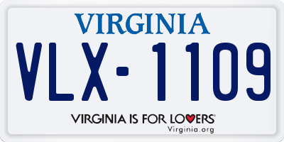 VA license plate VLX1109