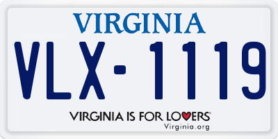 VA license plate VLX1119