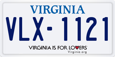 VA license plate VLX1121