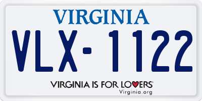 VA license plate VLX1122