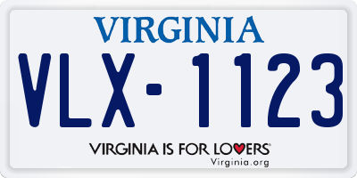 VA license plate VLX1123