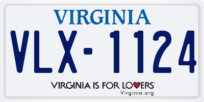 VA license plate VLX1124