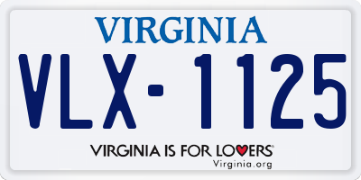 VA license plate VLX1125