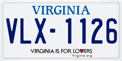 VA license plate VLX1126