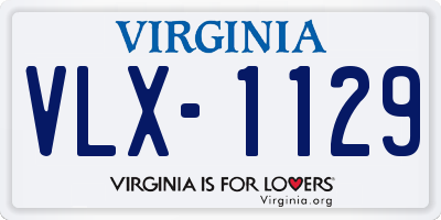 VA license plate VLX1129