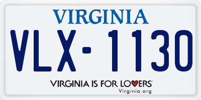 VA license plate VLX1130