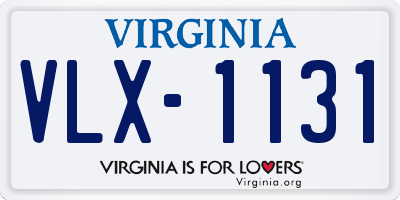 VA license plate VLX1131