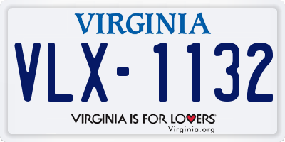 VA license plate VLX1132