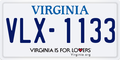 VA license plate VLX1133