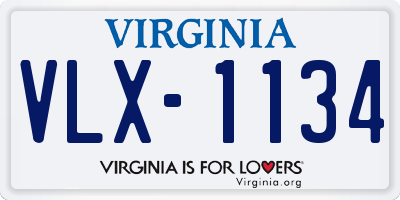 VA license plate VLX1134