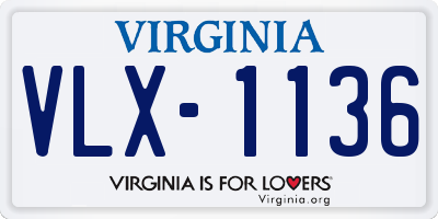 VA license plate VLX1136