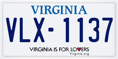 VA license plate VLX1137