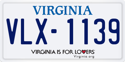 VA license plate VLX1139