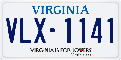 VA license plate VLX1141