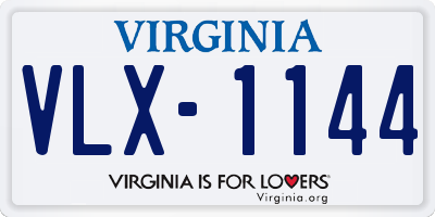 VA license plate VLX1144