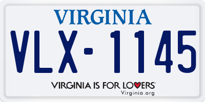 VA license plate VLX1145