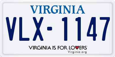 VA license plate VLX1147