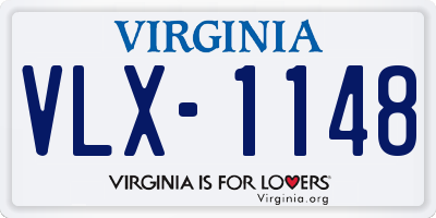 VA license plate VLX1148