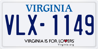 VA license plate VLX1149