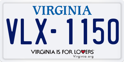 VA license plate VLX1150