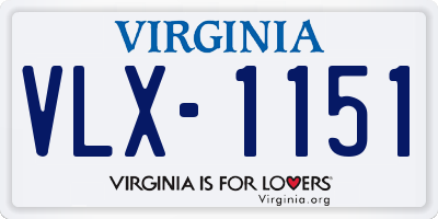 VA license plate VLX1151