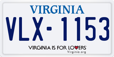 VA license plate VLX1153