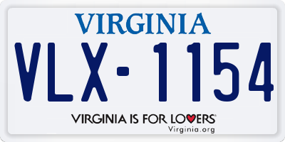 VA license plate VLX1154