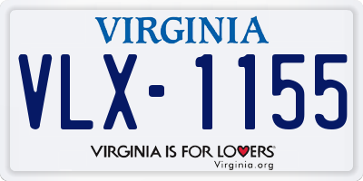 VA license plate VLX1155