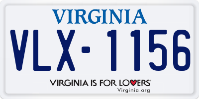 VA license plate VLX1156