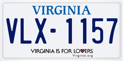 VA license plate VLX1157