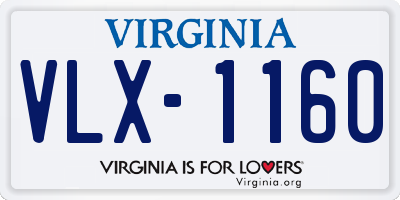 VA license plate VLX1160