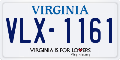 VA license plate VLX1161