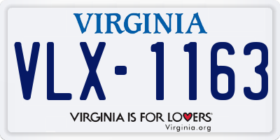 VA license plate VLX1163