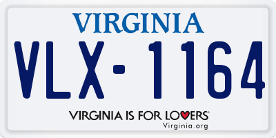 VA license plate VLX1164