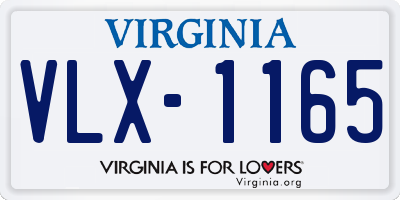 VA license plate VLX1165