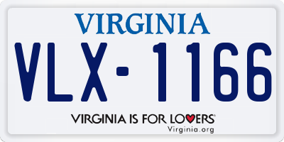 VA license plate VLX1166