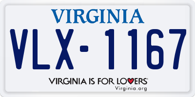 VA license plate VLX1167