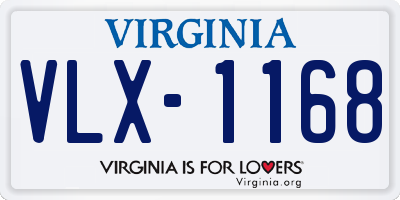 VA license plate VLX1168