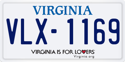 VA license plate VLX1169