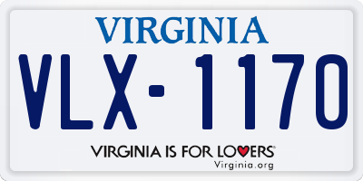 VA license plate VLX1170