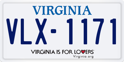 VA license plate VLX1171