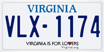 VA license plate VLX1174