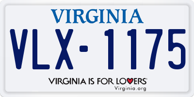 VA license plate VLX1175