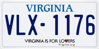 VA license plate VLX1176