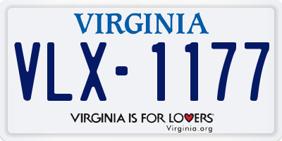 VA license plate VLX1177