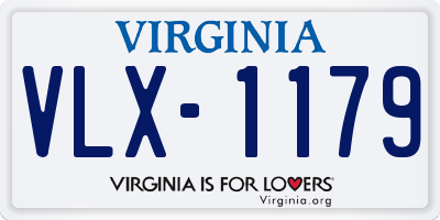 VA license plate VLX1179