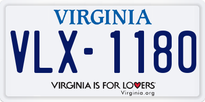 VA license plate VLX1180