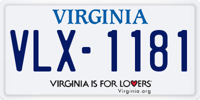 VA license plate VLX1181