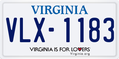 VA license plate VLX1183